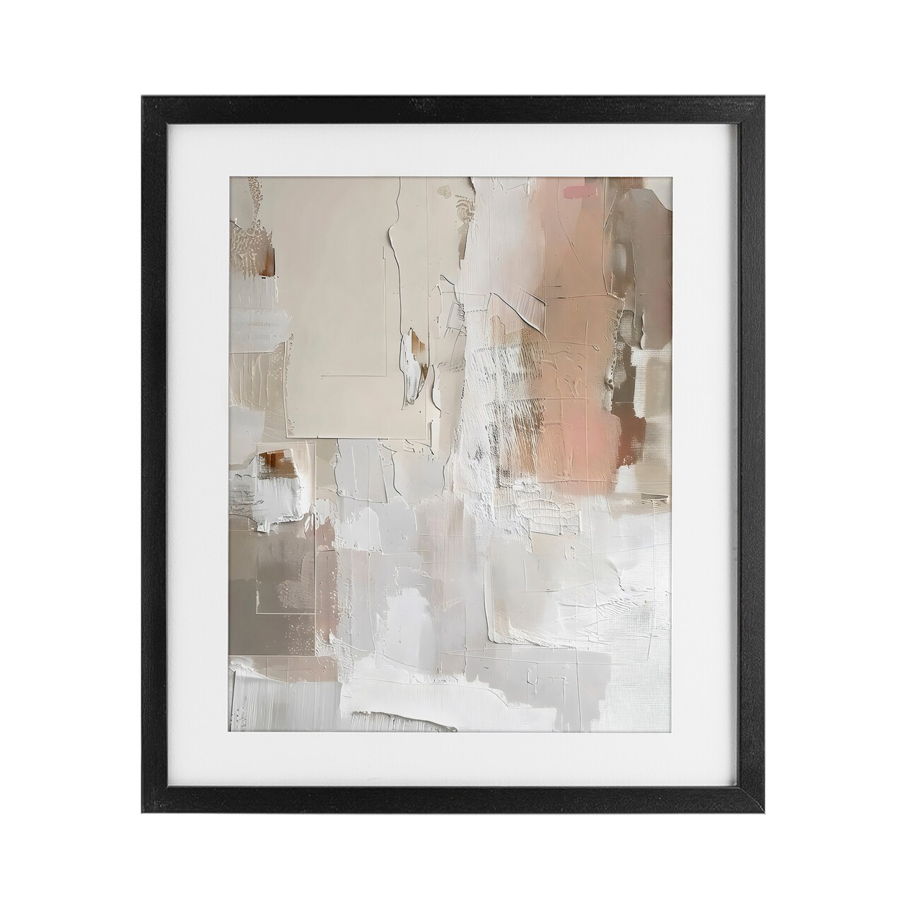 Stupell Industries Blush & Neutrals Abstract Framed Print Under Glass, design by Riley B